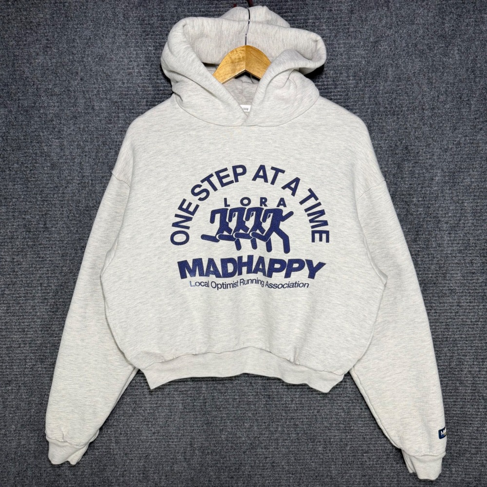 Madhappy LORA One Step At A Time Cropped Hoodie Heather Grey XS